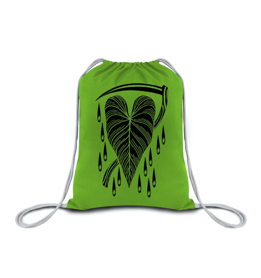 Canvas Drawstring Bag Green Reaper Leaf